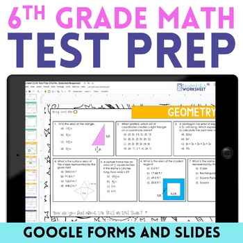 Preview of 6th Grade Math Test Prep - Digital Version