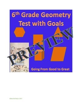Preview of 6th Grade Math Test with Goals Bundle
