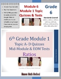 6th Grade Math Tests & Quizzes Module 1 Ratios, Rates, Per