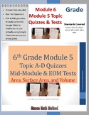 6th Grade Math Tests & Quizzes Module 5 Area, Surface Area