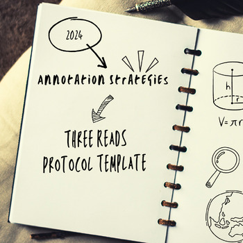 Preview of 6th Grade Math Three Reads Protocol Template (Editable)