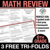6th Grade Math Review FREE Trifolds, Math Brochures, Math 
