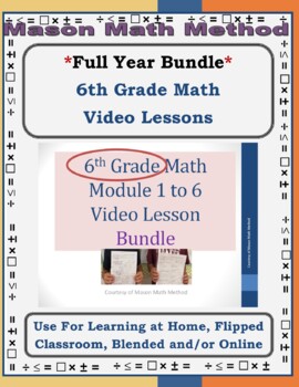 Preview of 6th Grade Math Video Lesson Full Year BUNDLE *Distance/Flipped/Remote/Online*