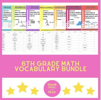Preview of 6th Grade Math Vocabulary Bundle