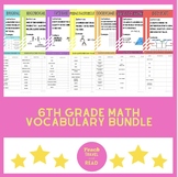 6th Grade Math Vocabulary Bundle