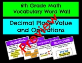 6th Grade Math Vocabulary_Decimal Place Value and Operations