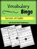 6th Grade Math Vocabulary BINGO (Expressions & Equations)