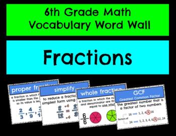 Preview of 6th Grade Math Vocabulary_Fractions
