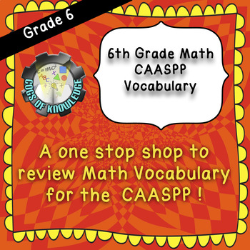 Preview of 6th Grade Math Vocabulary Graphic Organizer for CAASPP Tests (with answer key)