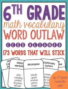 sixth grade math vocabulary teaching resources tpt