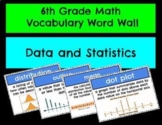 6th Grade Math Vocabulary Word Wall -- Data and Statistics
