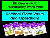 6th Grade Math Vocabulary Word Wall_Decimal Operations