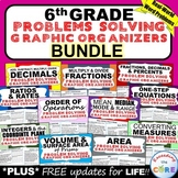 Preview of 6th Grade Math WORD PROBLEMS Graphic Organizer BUNDLE: end of year