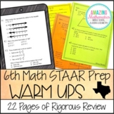 6th Grade Math Warm Ups - STAAR Review & Prep