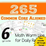 6th Grade Math Warm Ups or Daily Review - Google Forms PDFs & Word Versions