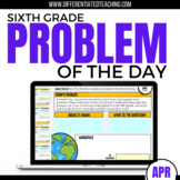 6th Grade Math Word Problem of the Day | April Digital Mat