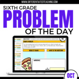 6th Grade Math Word Problem of the Day | DIGITAL October M