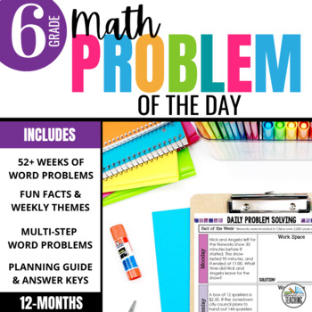 Preview of 6th Grade Math Word Problem of the Day | Full Year of Daily Math Problem Solving