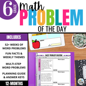 Preview of 6th Grade Math Word Problem of the Day | Yearlong Math Problem Solving Bundle