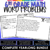 6th Grade Math Word Problems ALL STANDARDS Math Review Test Prep
