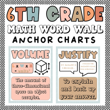 Preview of 6th Grade Math Word Wall & Classroom Decor