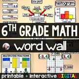 6th Grade Math Word Wall | 6th Grade Math Classroom Vocabulary