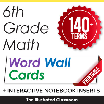 Preview of 6th Grade Math Word Wall & Interactive Notebook Inserts