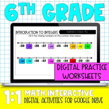 Preview of 6th Grade Math Worksheet Bundle - Fully Digital