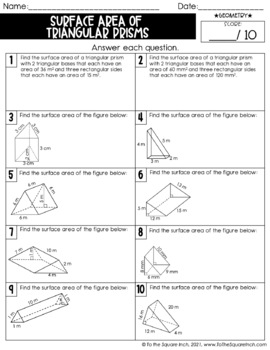 6th grade math worksheets by to the square inch kate bing coners