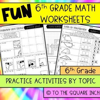 Preview of 6th Grade Math Worksheets | Fun Independent Work and Printouts