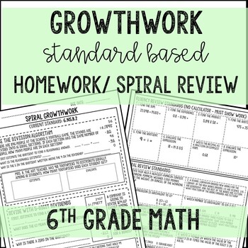 Preview of 6th Grade Math Spiral Homework/Review