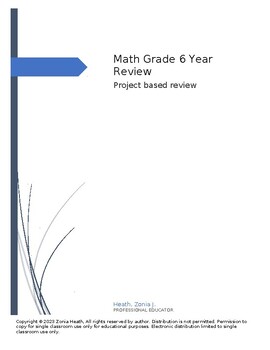 Preview of 6th Grade Math Project Based Year Review