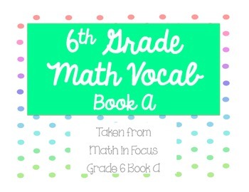 Preview of 6th Grade Math in Focus Vocabulary Cards Book A