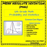 6th Grade Probability and Statistics  - Mean Absolute Deviation of a Data Set