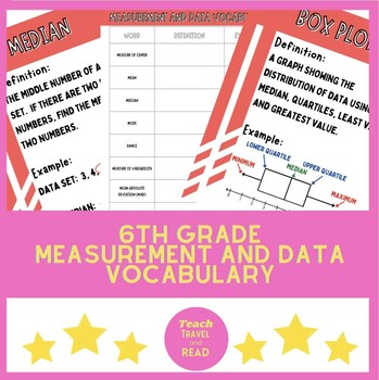 Preview of 6th Grade Measurement and Data Vocabulary