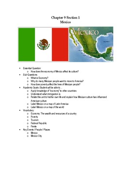 Preview of 6th Grade Mexico Modified Unit