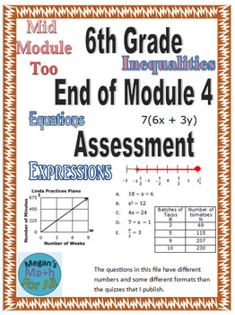Preview of 6th Grade Middle and End of Module 4 Assessments  - Editable