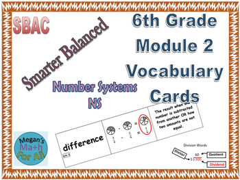 Preview of 6th Grade Module 2 Vocabulary - Editable - SBAC