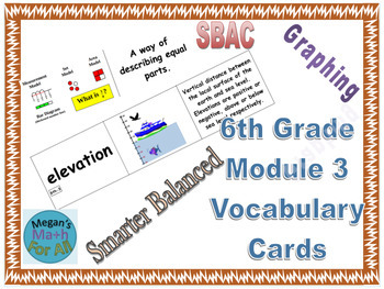 Preview of 6th Grade Module 3 Vocabulary - Engage NY Math - SBAC - Editable