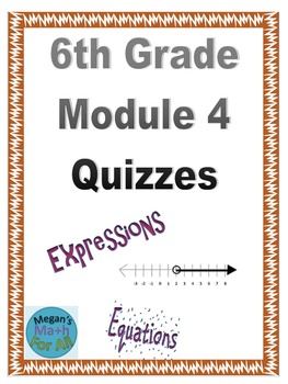 Preview of 6th Grade Module 4 Quizzes for Topics A to H - Editable