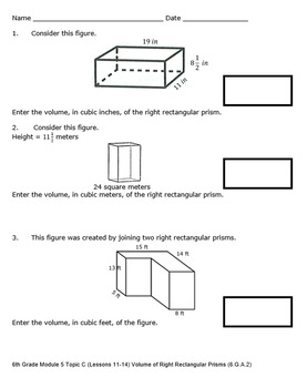 6th Grade Module 5 Quizzes for Topics A to D - Editable by Megan's Math ...