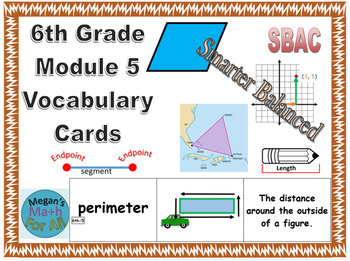 Preview of 6th Grade Module 5 Vocabulary Cards - SBAC - Editable