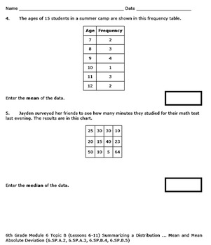 6th Grade Module 6 Quizzes for Topics A to D - Editable by Megan's Math ...