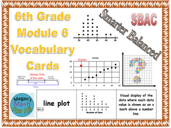 Preview of 6th Grade Module 6 Vocabulary Cards - SBAC - Editable