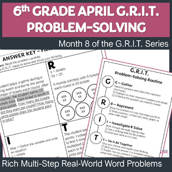 6th Grade Multi-Step Word Problems | April Math Problem Solving (G.R.I.T.)