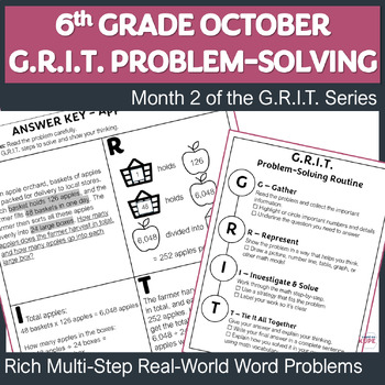 6th Grade Multi-Step Word Problems | October Math Problem Solving (G.R ...