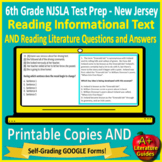 6th Grade NJSLA Reading Practice Tests - Printable Copies 