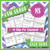 6th Grade NS Exit Slips ★ The Number System Math Exit Tickets