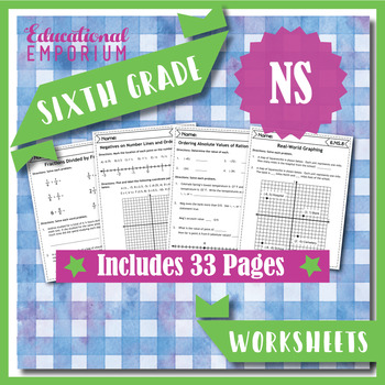 Preview of 6th Grade NS Math Worksheets ★ The Number System