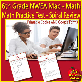 Preview of 6th Grade NWEA Map Math Practice Test - Printable and Google - Spiral Test Prep